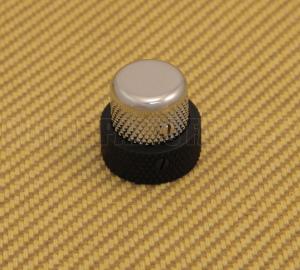 001-9503-KIT 1 Genuine Fender Chrome Black for CTS Stacked 62 Jazz Bass Knob 0019503KIT