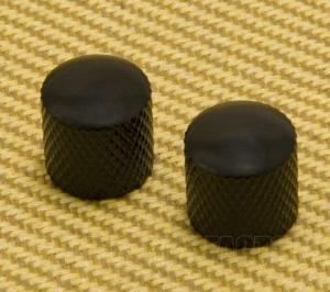 MK-PRESS-003 (2) Black Press-on Dome Knobs Guitar/Bass