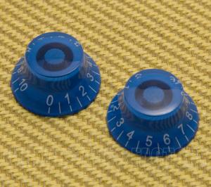 PK-MBI-BLUE (2) Blue Metric Bell Knobs for Import Guitars 0-10