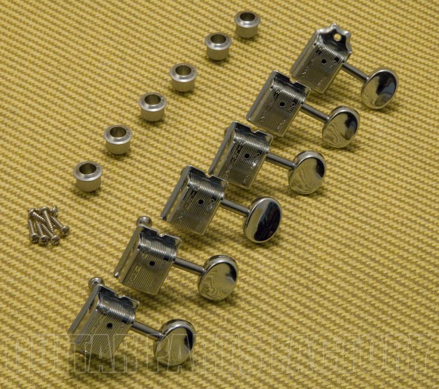 WJ556C Wilkinson Deluxe 6 Inline Chrome Vintage Tuners for Fender