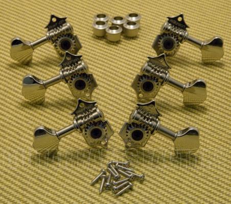 WJ28N 3+3 Tuning Pegs Tuners Machine Heads Nickel Butterbean Guitar Wilkinson