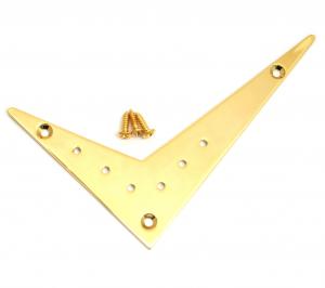 FVT-OFF-G Gold Offset Vee Style Guitar Tailpiece