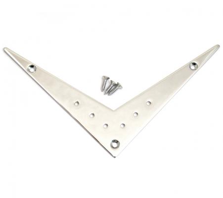 FVT-SM-C Chrome Small Vee Style 6-String Guitar Tailpiece