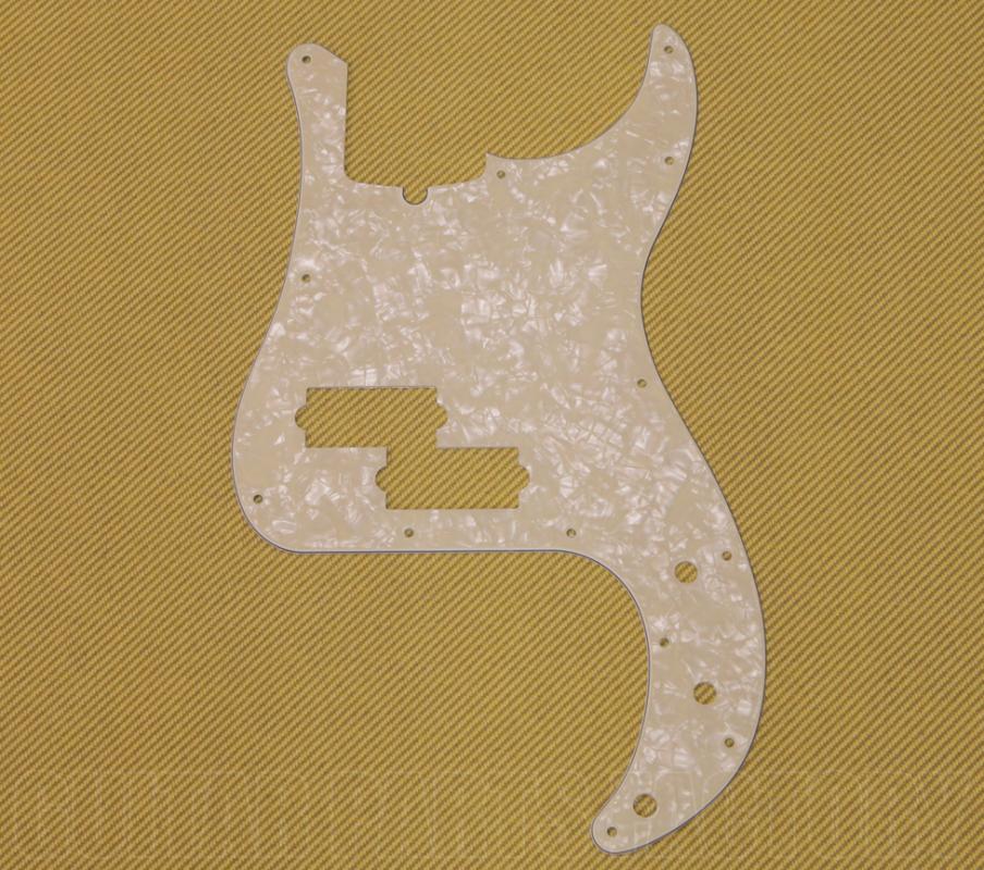 0992176000 Genuine Fender Pickguard Precision Bass Aged White Pearl 4