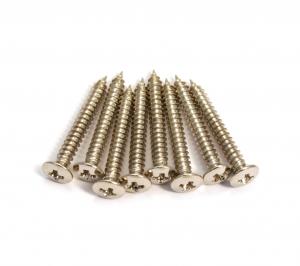 GS-0008-001 (8) Nickel Long Humbucker Ring Mounting Screws for Guitar/Bass