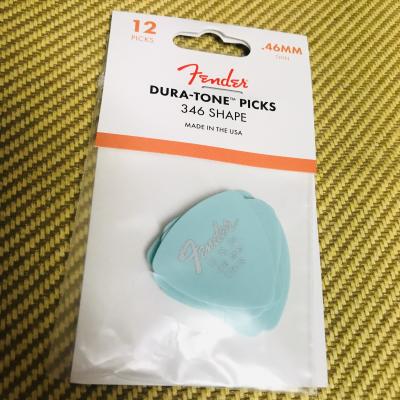 198-7346-700 Fender Picks 346 Dura-Tone .46 12-Pack Daphne Blue Thin 1987346700