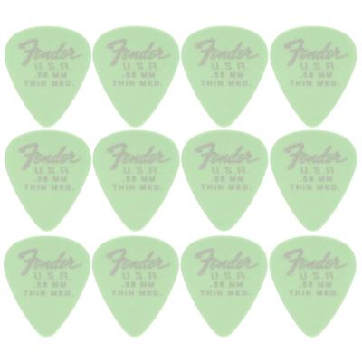 198-7351-750 351 Fender Picks Dura-Tone .58mm 12-Pack Surf Green Thin / Medium 1987351750