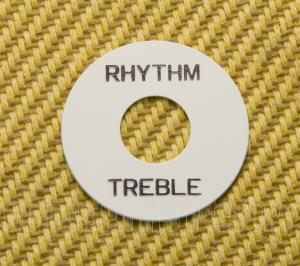 DR00WB White Rhythm/Treble Switch Ring Bold Black Lettering