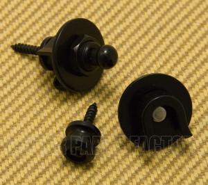 AP-0680-003 Quality Black S-Style Strap Locks & Buttons Fit Schaller