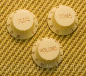 PK-24-AW Aged White USA Knob Set 24 Spline for Strat & Others