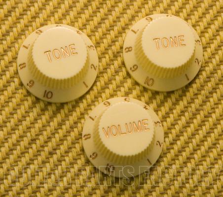 PK-24-AW Aged White USA Knob Set 24 Spline for Strat & Others