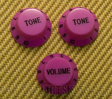 PK-24-MP Mauve Pink USA Knob Set 24 Spline for Strat & Others