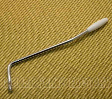 TA-I-CW Chrome 6mm Tremolo Arm for Import Guitars Strat White Tip