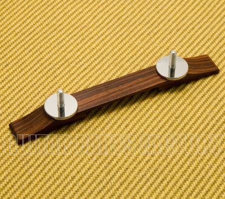 008-0620-249 Genuine Gretsch Rosewood Bridge Base w/ Chrome Wheels & Studs 0080620249