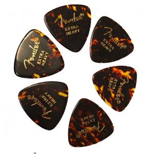 098-0346-6  (6) Genuine Fender Extra Heavy 346 Oversized Tortoise Picks