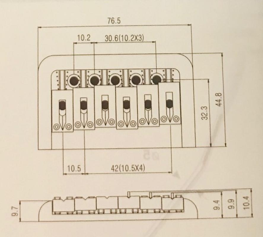 BN201B Black Hardtail StringThru Bridge for Telecaster and
