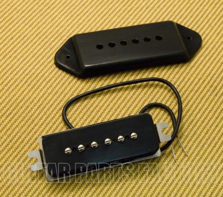 PU-P9D-N P90 Black Dog Ear Dogear Style Metal Cover Guitar Neck Pickup