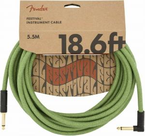 099-0918-062 Fender Guitar Festival Green Hemp 18.6' Angled Instrument Cable 0990918062