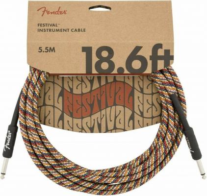 099-0918-299 Fender Guitar Festival Rainbow Hemp 18.6' Instrument Cable 0990918299