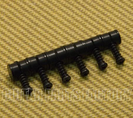 BP-2146-B (6) Black Bridge Saddles for Vintage Fender Mustang Guitar Bridge