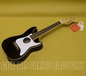 097-1653-106 Fender Fullerton Stratocaster Concert Ukulele Black Uke 0971653106