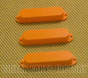 PC-0446-ORG (3) Orange Closed No Pole Holes Pickup Covers For Strat 