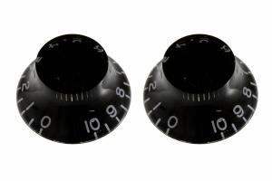 PK-0140-L23 Lefty Guitar Black Bell Knobs with Vintage Style Numbers