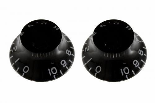 PK-0140-L23 Lefty Guitar Black Bell Knobs with Vintage Style Numbers