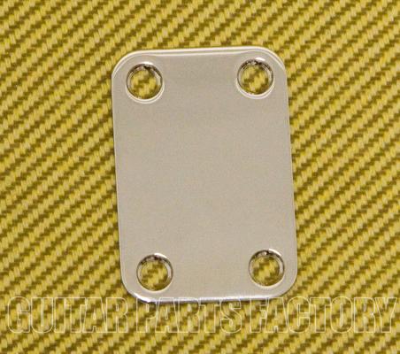 HN-003-N Small Nickel 4-Bolt Neck Plate for Tenor Tele Guitar, Cigar Box and Ukulele