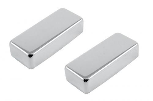 PC-0309-010 (2) Chrome No-Hole Covers for Vintage Gibson Mini Humbucker Pickups