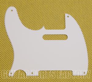 TELH-102 Lefty White 1-ply Pickguard for Fender Tele 5-Hole