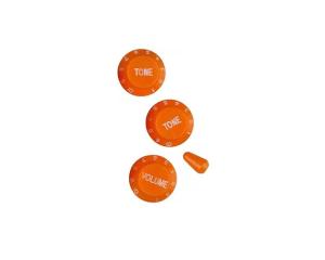 PK-0178-ORG Orange Import Knob Set for Strat Guitar