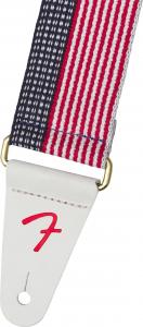 099-0650-103 Genuine Fender USA Made Cotton Guitar/Bass Strap Red White & Blue 0990650103