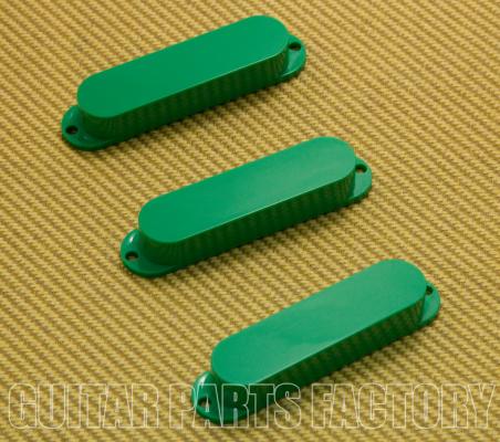 PC-0446-G (3) Green Closed No Pole Hole Pickup Covers For Strat 