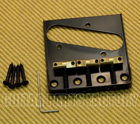 BT005-SS-B Black Wilkinson Telecaster Tray Bridge No Logo w/ Cut Out Sides