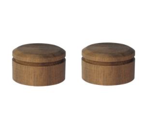 PK-KW302 (2) Walnut Wood Large Natural Press Fit Knobs 6mm Guitar and Bass