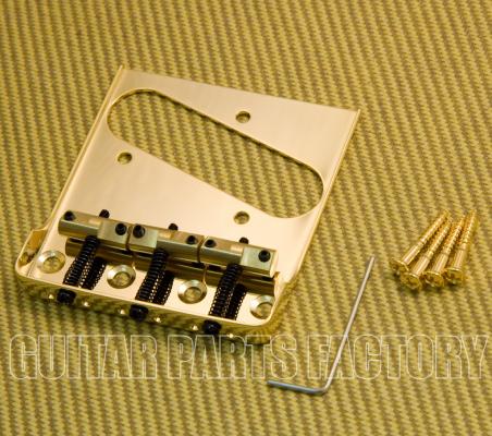 BT005-SS-G Gold Wilkinson Telecaster Tray Bridge No Logo w/ Cut Out Sides