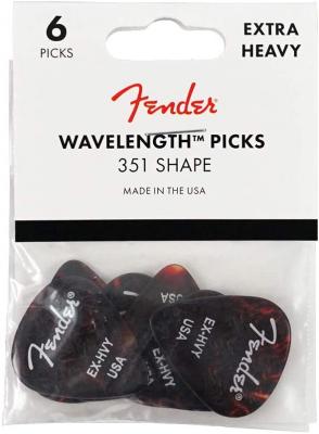 198-3351-700 (6) Fender Wavelength Tortoise Shell Guitar Picks 351 Extra Heavy 1983351700