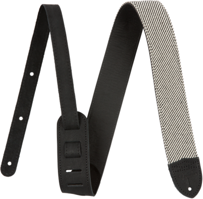 099-0610-006 Genuine Fender Strap Deluxe 2" Black Tweed/Leather USA Made 0990610006