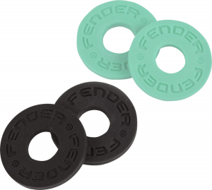 099-0819-020 (4) Genuine Fender Logo Surf Green & Black Strap Button Blocks 0990819020