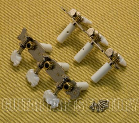 JC-59-NI Nickel Classical Guitar Strip Tuner Set with Butterfly Buttons
