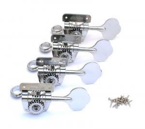 WJBL-200-CR-4 Wilkinson Chrome Cloverleaf Bass Tuners for 70s Fender P/Jazz Bass