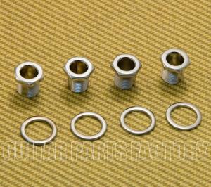 TK-WOBT-C4 (4) Wilkinson Chrome Screw-In Bass Tuner Bushings And Washers