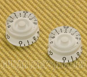 PK-MSI-W (2) White Metric Speed Knobs 6mm Split Pots for Import Guitar