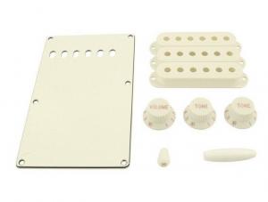 PG-0549-050 Parchment Accessory Kit Knobs/Covers/Back Plate for Fender Strat