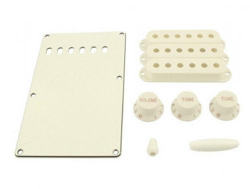 PG-0549-050 Parchment Accessory Kit Knobs/Covers/Back Plate for Fender Strat