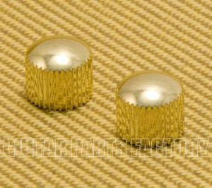 PK-008-GD (2) Gold Plastic Push-On Dome Knobs for Guitar/Bass