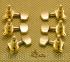 J-03-G Guitar Tuners 3+3 Gold Tuners Kidney Bean Buttons
