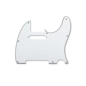 PG-0562-WPM White 3-ply Pickguard w/ Pickup Mounting Holes for Tele