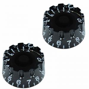 KN-003-002 (2) Black Notched Edge Speed Knobs Gibson Les Paul/Epiphone 